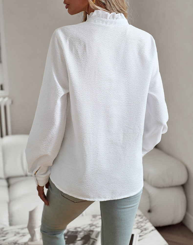 AURORA RUFFLE LONG SLEEVE SHIRT
