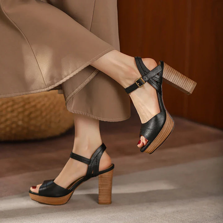 Elaina Genuine Leather Heels