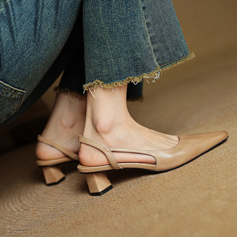 Camille Genuine Leather Heels