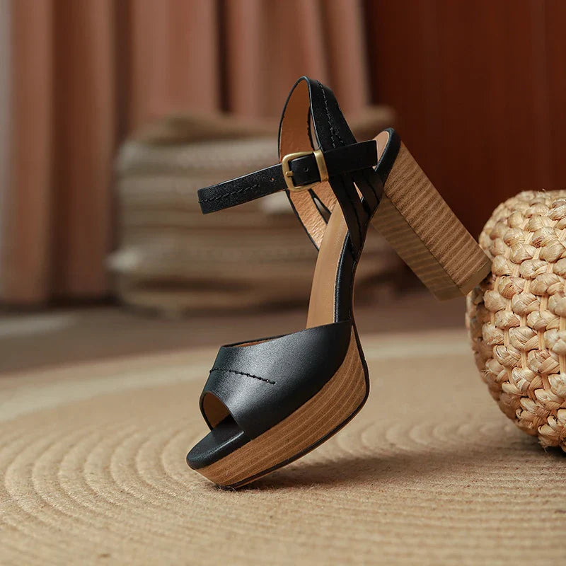 Elaina Genuine Leather Heels